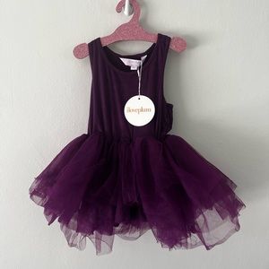 NWT Authentic iloveplum suede tutu - daphne purple - size 6Y